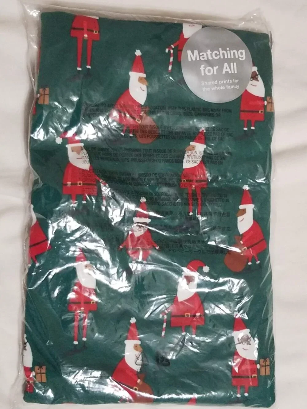 Gap Kids Green Santa Christmas 100% Organic Cotton PJ Sleep Set Size 6 8 NEW $39